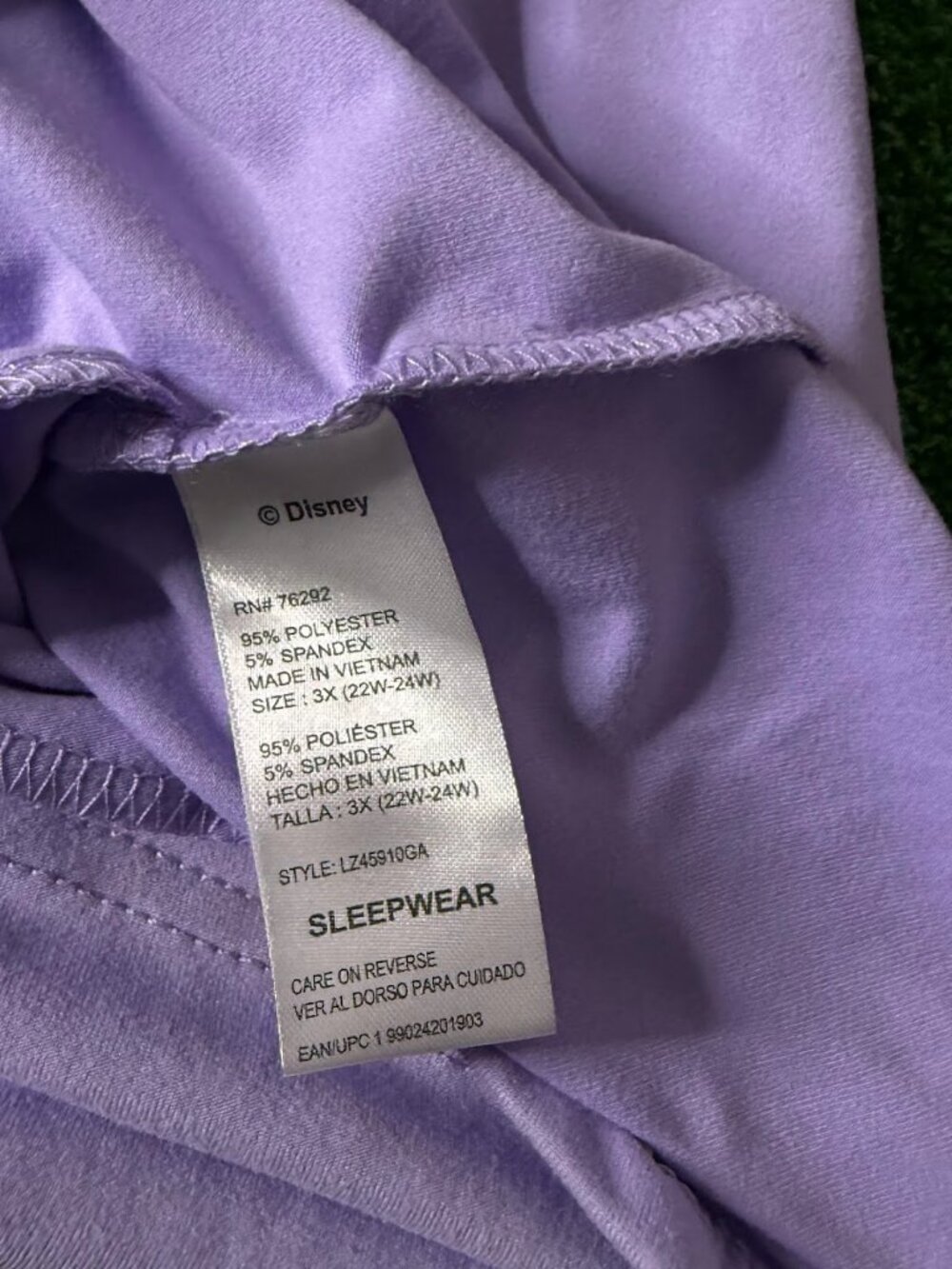 Disney's Nightmare Before Christmas Purple Sleepshirt Dress Plus Sizes 3X NWT - Picture 9 of 15